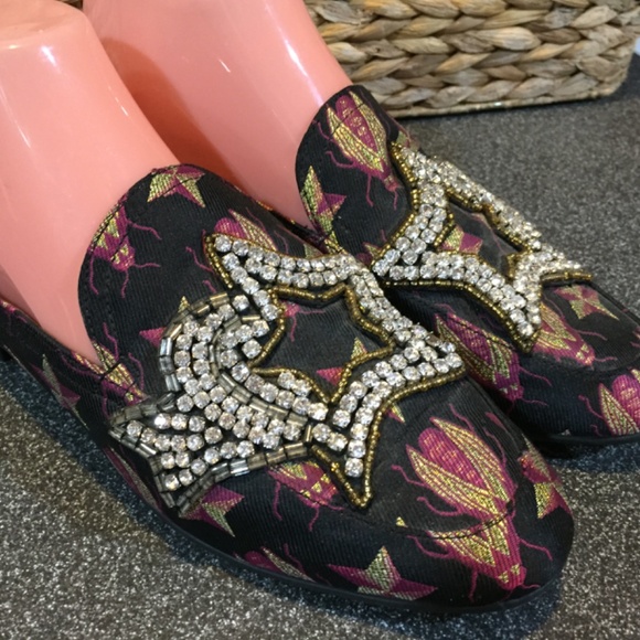 Circus by Sam Edelman Black and Pink Embellished Loafers - Picture 10 of 13